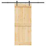 Sliding Door NARVIK Natural and Black 85 x 210 cm 3445295