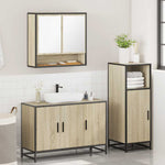 ZNTS 3 Piece Bathroom Furniture Set Sonoma Oak Engineered Wood 3300981