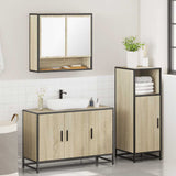 ZNTS 3 Piece Bathroom Furniture Set Sonoma Oak Engineered Wood 3300981