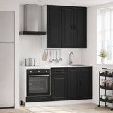 Kitchen Unit PORTO 5 pcs Black Engineered Wood 3438286