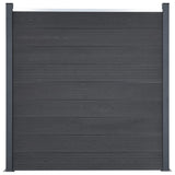 Fence Panel Set Grey 526x186 cm WPC 3211829