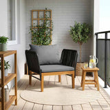 Garden Chair with Cushions Solid Acacia Wood & Rope Natural 42022074