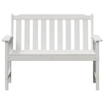 Garden Bench with Cushion White 120 x 59 x 88cm HDPE 42006601