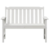 Garden Bench with Cushion White 120 x 59 x 88cm HDPE 42006601