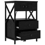 Bedside Cabinet Black Oak 40 x 31 x 60 cm Engineered Wood 859460