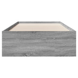 Bed Frame without Mattress Grey Sonoma 75x190 cm Small Single Engineered Wood 3295714