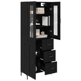 Highboard with Drawer 2 pcs Black Oak Engineered Wood 3416215