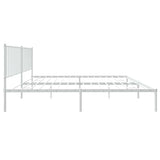 Metal Bed Frame without Mattress with Headboard White 183x213cm 350936