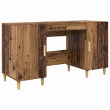 Desk with Shelf Old Wood 140 x 50 x 75 cm Engineered Wood 886234