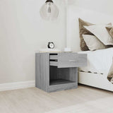 Bedside Cabinets 2 pcs with Drawer Grey Sonoma 342587