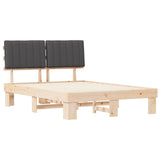 Bed Frame with Upholstered Headboard Dark Grey 140 x 200 cm 877485