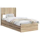 Bed Frame with Storage and Headboard Sonoma Oak 75 x 190 cm 3414349