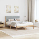 Bed frame Brown and light grey 140 x 190 cm Solid pine wood 878754