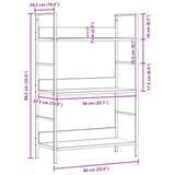 288219 3-Layer Book Shelf Oak 60x27,6x90,5 cm Engineered Wood