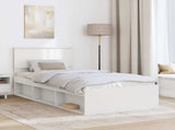 Bed Frame with Headboard White 90 x 200 cm Engineered wood 3407931