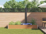 Garden Raised Bed Light Brown 195 x 50 x 36 cm Galvanised Steel 42017344