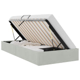 Storage Bed with Mattress Light Grey 100 x 203 cm Velvet 3370132