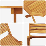 Garden Dining Set Folding 7 pcs Brown Solid Acacia Wood 3375711