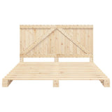Bed Frame without Mattress with Headboard 200x200 cm Solid Wood 3281555