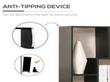 8-Tier Freestanding Bookcase w/ Melamine Surface Anti-Tipping Foot Pads Home Display Storage Grid T3398P344747