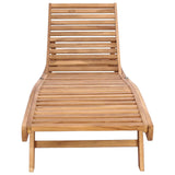 Sun Lounger Brown Solid Teak Wood 42032681