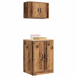 ZNTS Garage Cabinets 2 pcs Old Wood Engineered Wood 3328312