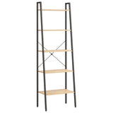 5-Tier Standing Shelf Light Brown and Black 56x35x174 cm 336367
