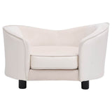 Dog Sofa Cream 69x49x40 cm Plush and Faux Leather 171036