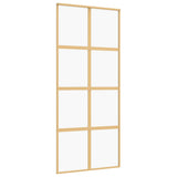 Sliding Door Gold 90x205 cm Clear ESG Glass and Aluminium 155185