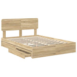 Storage Bed with Drawer Sonoma Oak 150 x 200 cm Engineered Wood 3412264