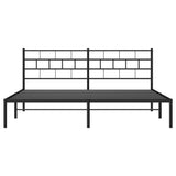 Metal Bed Frame without Mattress with Headboard Black 193x203cm 355665
