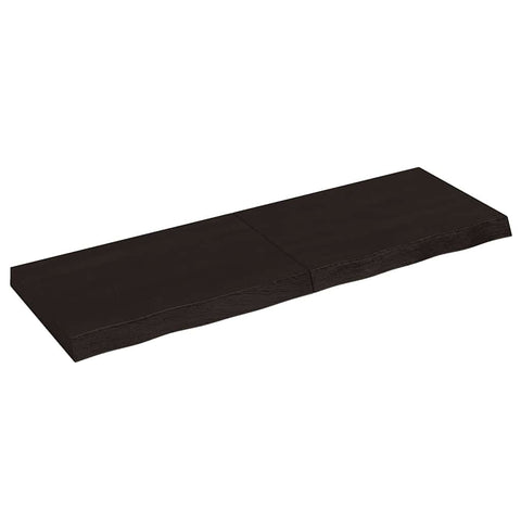 Table Top Dark Brown 120x40x cm Treated Solid Wood Oak 3156435