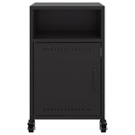 ZNTS Bedside Cabinet Black 36x39x59 cm Steel 846716