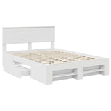 Bed Frame with Headboard White 150 x 200 cm Engineered Wood 3408746