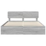 Bed Frame Grey Sonoma 180 x 200 cm Solid Pine Wood 3412047