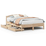 Bed Frame without Mattress 135x190 cm Double Solid Wood Pine 3301836
