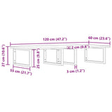 Basin Shelf Wall Mounted Steel and Solid Wood Acacia 3302897