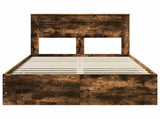 Bed Frame with Drawer Smoked Oak 120 x 200 cm Engineer Wood 3409866