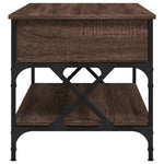 ZNTS Coffee Table Brown Oak 100x50x50 cm Engineered Wood and Metal 845360