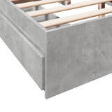 Bed Frame with Drawers without Mattress Concrete Grey 150x200 cm King Size 3280653