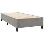 ZNTS Bed Frame without Mattress Light Grey Single Velvet 3121220