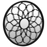 Garden Mirror Black 40x3 cm Iron Round for Outdoor Use 318366
