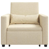 Pull out Sofa Bed Single Cream 90 x 165 x 87 cm Fabric 42002691