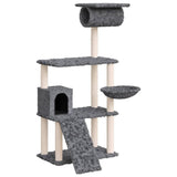 Cat Tree with Sisal Scratching Posts Dark Grey 131 cm 171605