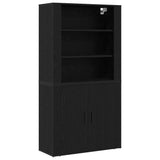Highboard Black Oak 80 x 33 x 150 cm Engineered Wood 3333079