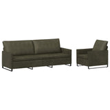 Sofa Set 2 pcs Army Green Faux Suede Fabric 3433133