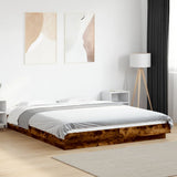 Bed Frame without Mattress Smoked Oak 150x200 cm King Size 3281186