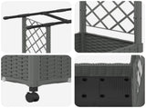 Raised Bed with Trellis and Roof Light Grey 122.5 x 40 x 127 cm 3423028
