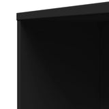 Narrow Bathroom Cupboard with Wheels Black Engineered Wood 855296