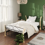 Bed Frame without Mattress Black Metal 100x200 cm 324884